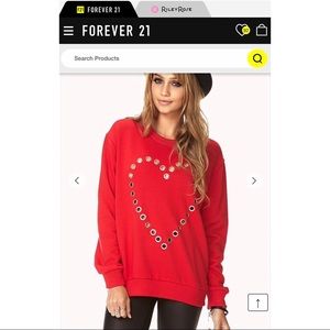 Forever21 Heart Crewneck-NEVER WORN